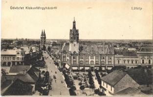 1918 Kiskunfélegyháza, látkép, Városháza, templom, piac. Royko B. kiadása