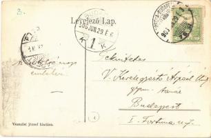 1906 Kiskunfélegyháza, Kossuth utca, Postapalota. Vesszősi József kiadása + "ORSOVA - BUDAPEST ...