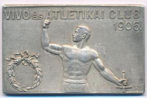 1906. Vívó és Atletikai Club 1906 jelzett Ag sport emlékplakett, SGA gyártói jelzéssel (40,11g/0.800/35x56mm) T:1-