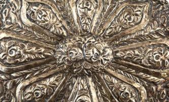 Ezüst (Ag) tükör, poncolt, jelzett, súlyozott, bruttó: 382,1 g