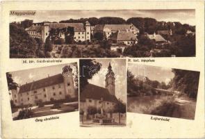 1942 Magyaróvár, Mosonmagyaróvár; M. kir. Gazdaakadémia, Öreg akadémia, Római katolikus templom, Lajta részlet, híd