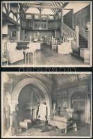 cca 1920 Kastély belső, 4 db fotó, Max Wipperling Elberfeld műterméből / German castle interior, 4 photo