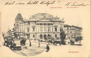 1901 Budapest VIII. Népszínház, villamosok (EK)