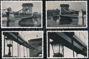 cca 1950 Budapest, Lánchíd-részletek, 6 db fotó, 6×9,5 cm