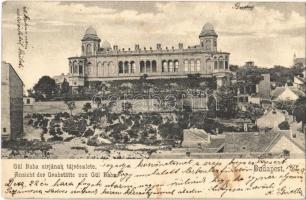 1904 Budapest II. Rózsadomb, Gül Baba türbéje, sír részlet. Divald Károly 428. (EK)