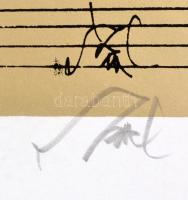 Szász Endre (1926-2003): Lány, kígyóval. Szitanyomat (91/100), papír, jelzett, 37x35 cm