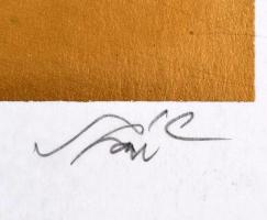 Szász Endre (1926-2003): Lány, hallal. Szitanyomat (58/100), papír, jelzett, 30x43 cm