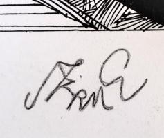 Szász Endre (1926-2003): Sárkánygyík. Szitanyomat 35/100), papír, jelzett, 57x45 cm