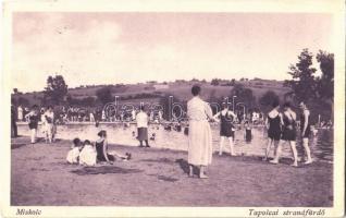 1930 Miskolc, Tapolcai strandfürdő, fürdőzők + MISKOLCGÖRÖMBÖLYI TAPOLCA POSTA ÜGYN. postaügynökségi bélyegző (EK)