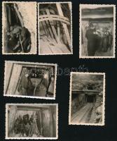 cca 1950 Bányászokról, bányászatról készült fotósorozat, 27 db fotó, 9×6 cm
