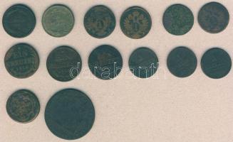 Ausztria 1780-1851. 1Kr (13x) 4klf, 30Kr (1x) T:3,4 Összesen 14db!