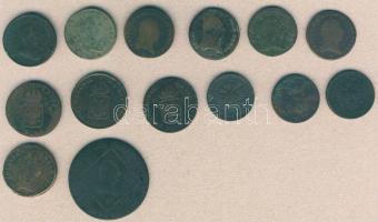 Ausztria 1780-1851. 1Kr (13x) 4klf, 30Kr (1x) T:3,4 Összesen 14db!