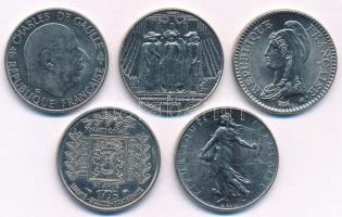 Franciaország 1988-1999. 1Fr Ni (5xklf) forgalmi emlékkiadások "Charles de Gaulle", "...