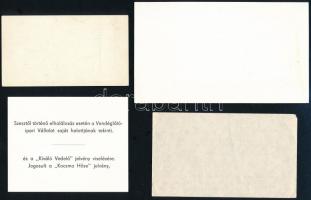 4 db humoros igazolvány (Részeg Disznók Országos Szövetsége, kimaradási engedély, stb.)