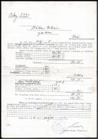 cca 1940-1948 3 db katonai témájú okmány + magyar katonák csoportképe, 9x13 cm