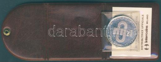 Olaszország 1974. "Róma-Atlétikai EB" Ag emlékérem 13g T:PP Eredeti tokban!