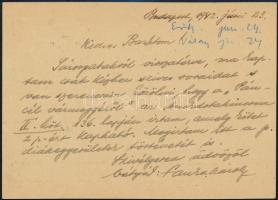 1942 Dr. Panka Károly ny. képviselőházi elnöki osztályfőnök levele Dr. diósadi Elekes György egyetem...