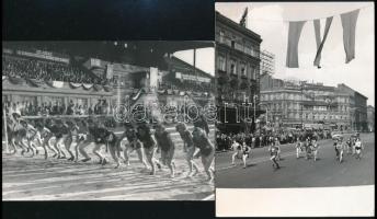 cca 1950 Budapesti sportesemények, 2 db sajtófotó, 9×12 cm