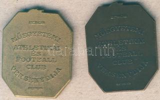 DN "Műegyetemi Athletikai és Football Club versenydíja" Br + aranyozott Br díjérem párban ...