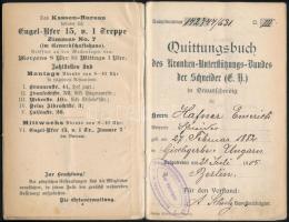 1905 Quittungsbuch, német nyelvű számlakönyv, okmánybélyegekkel
