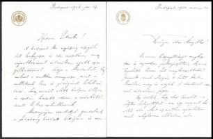 1936 Strache Gusztáv Budapesti Királyi Főügyész levelei, főügyészségi pecsétes lapokon, 5 db