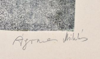 Agonás Miklós: Feszültség II. Szita, papír. Jelzett. 35x25 cm