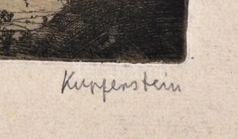 Kupferstein Imre (? - 1944): Kilátás. Rézkarc, papír, Jelzett. 12x15 cm