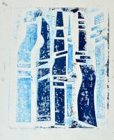 Mertz Éva (1957-): Orgonasípok hangja. Kartonnyomat, papír, jelzett, 28x24 cm