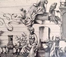 Rékassy Csaba (1937-1989): Térkép. Rézkarc, papír, jelzett, sorszámozott 6/100, üvegezett keretben, ...