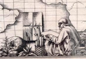 Rékassy Csaba (1937-1989): Térkép. Rézkarc, papír, jelzett, sorszámozott 6/100, üvegezett keretben, ...