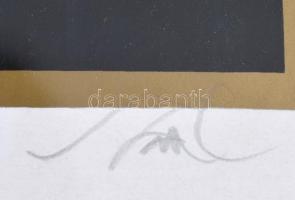 Szász Endre (1926-2003): Olvasó nő. Szitanyomat 38/100), papír, jelzett, 38x53 cm. Néhány kis folt a...