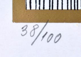 Szász Endre (1926-2003): Olvasó nő. Szitanyomat 38/100), papír, jelzett, 38x53 cm. Néhány kis folt a...