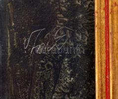 Szász Endre (1926-2003): Emlék. Olaj, farost, jelzett, keretben, 39x42 cm