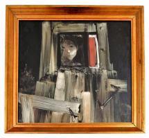 Szász Endre (1926-2003): Emlék. Olaj, farost, jelzett, keretben, 39x42 cm