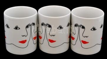 6 db modern porcelán bögre. Matricás, hibátlan