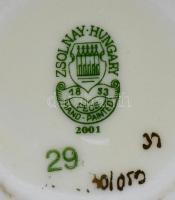 Zsolnay búzavirűg mintás, kis kaspó. Kézzel festett, jelzett, hibátlan. m: 7 cm