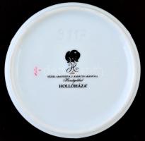 Hollóházi Szász Endre tervezte hamutál, matricás, jelzett, hibátlan d: 10,5 cm