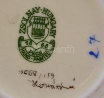 Zsolnay virágmintás váza. Kézzel festett, jelzett, hibátlan. m: 27 cm