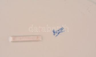 Herendi virág mintás áttört kosár. Kézzel festett, jelzett, hibátlan. 35x22 cm