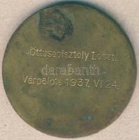 1937. "Öttusapisztoly" aranyozott Br katonai lövészérem. Szign.Pincés T:2