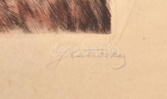 Glatz Oszkár(1872-1958)-Prihoda István (1891-1956): Betűvetés, színezett rézkarc, papír, jelzett, 34...