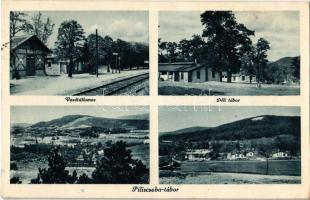 1942 Piliscsaba, Vasútállomás, Déli tábor, látképek. Hangya Szövetkezet kiadása