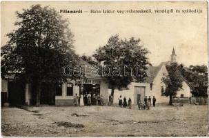 1924 Pilismarót, Hahn Izidor vegyeskereskedő üzlete, vendéglője és szállodája. Hahn Izidor saját kiadása