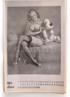 1964 Zsebnaptár erotikus képekkel, 1+12 lapos