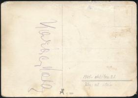 1945 Karády Katalin (1910-1990) színésznő aláírásai az őt ábrázoló fotólap mindkét oldalán, dátumozv...