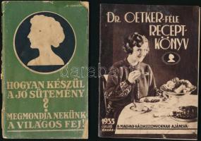 Vegyes recept- és süteményes füzet, 4 db: 
Dr. Oetker-féle receptkönyv. Bp., 1935., Tolnai, 15+1 p....