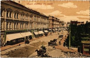 Szeged, Széchenyi tér, Pollak Testvérek, Kup Gyula és Társa, Hirschl Testvérek üzlete