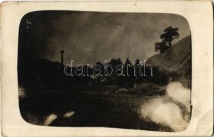 ~1910 Répcekőhalom-Dérföld, Steinberg-Dörfl; mezőgazdasági munka, cséplés / agricultural works, threshing. photo (EK)