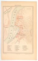 1893 Esztergom városának térképe, 1:7000, Pallas Nagy Lexikona, Bp., Pallas Rt., 23x14 cm