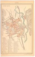 1893 Kassa városának térképe, rajzolta: Soukup Adolf, 1:25.000, Pallas Nagy Lexikona, Bp., Pallas, 23x14 cm